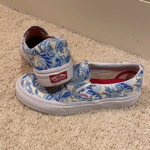 Blue Paisley Slip On Vans